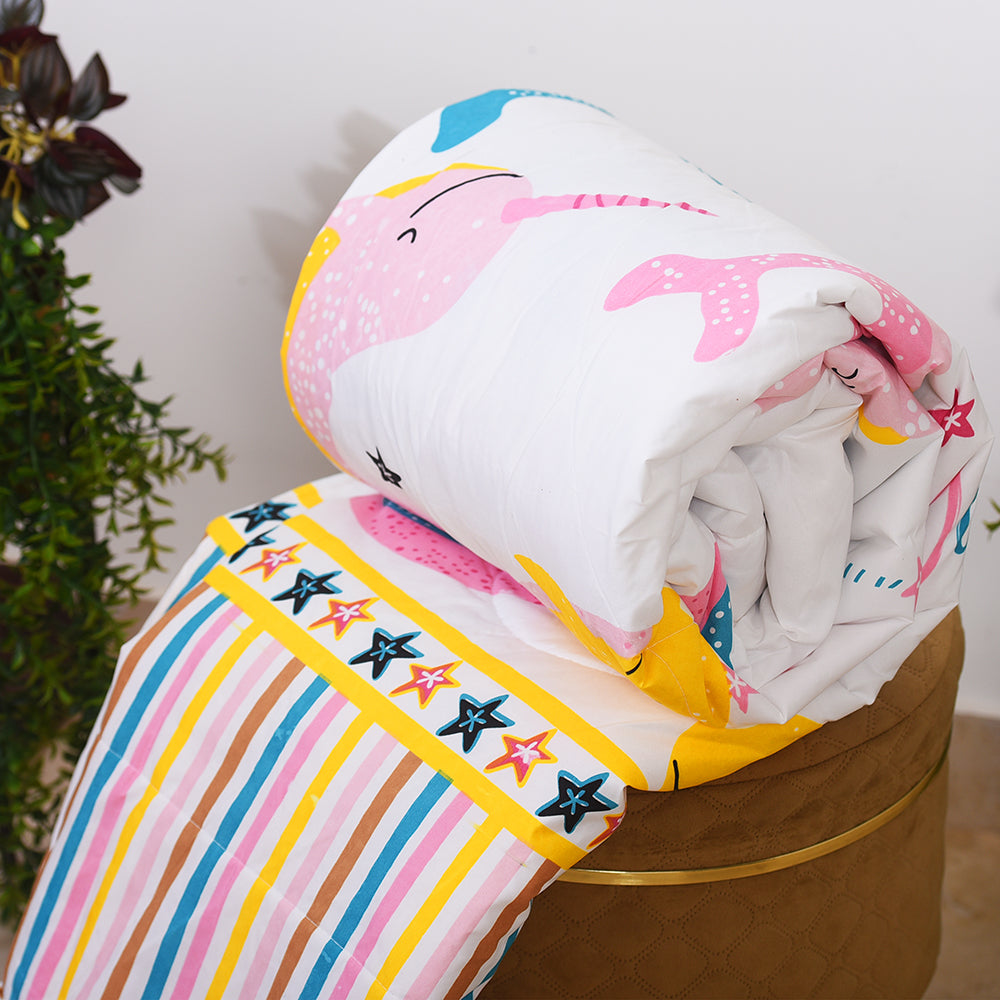 Rainbow Star Stripes Printed Kids Comforters - Pink (60*90inch)