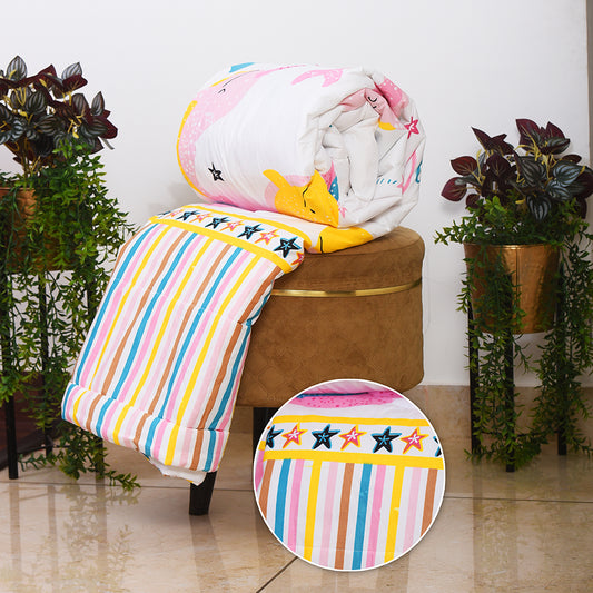 Rainbow Star Stripes Printed Kids Comforters - Pink (60*90inch)