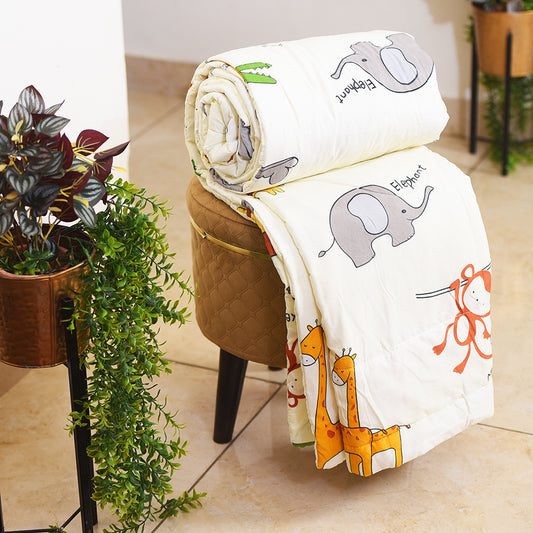 Animal Themed - White Kids Comforter (60*90inch)