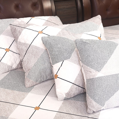 Elegant Floral Printed Cotton Bedding Set – Blue & Grey Bloom
