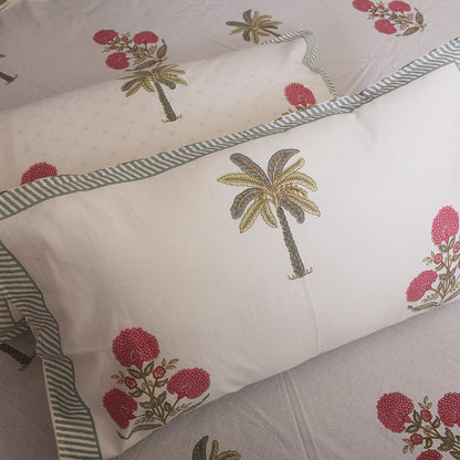 Handblock Printed - Pure Cotton Bedsheet with 2Pillow Covers