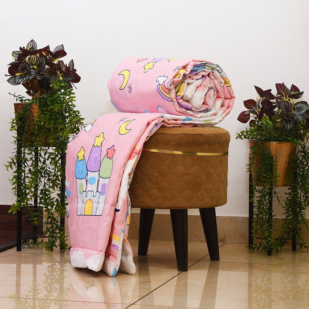 Space-Themed Pink Comforter for Kids – Soft & Cozy (60*90 inch)