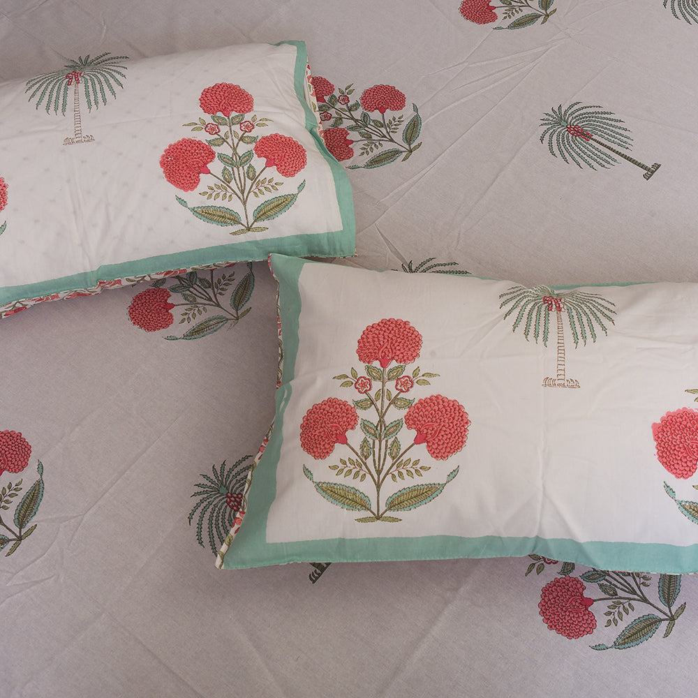 Handblock Printed - Pure Cotton Bedsheet with 2Pillow Covers