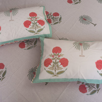 Handblock Printed - Pure Cotton Bedsheet with 2Pillow Covers