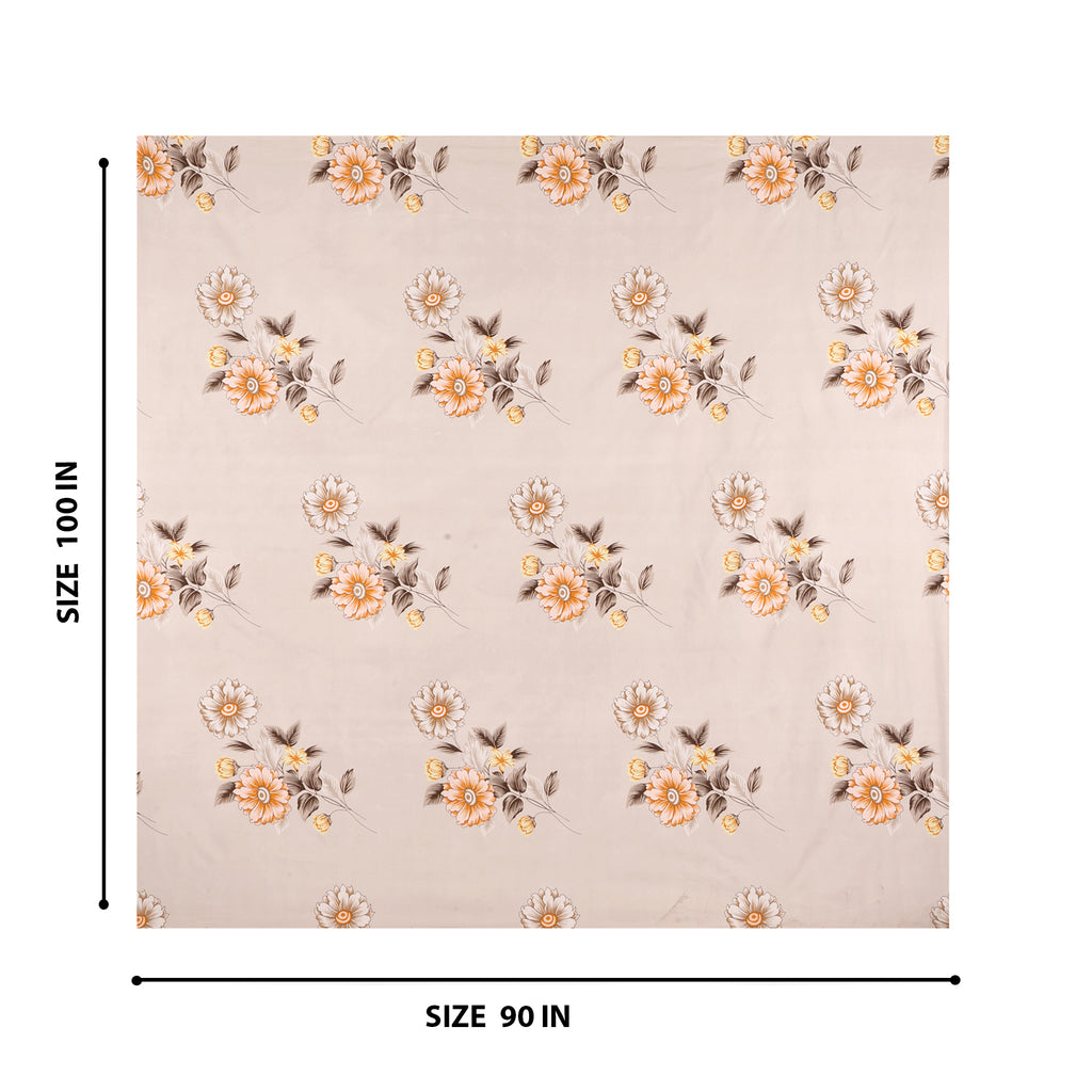 Beige Floral 5 Piece Bedding Set