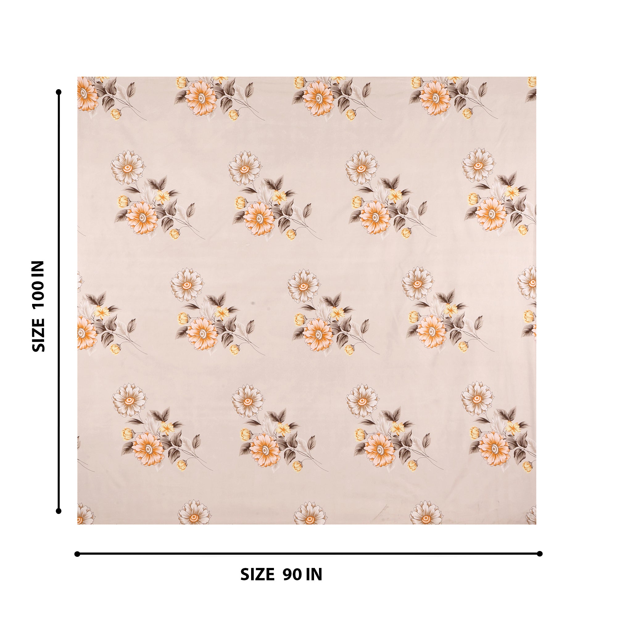 Beige Floral 5 Piece Bedding Set