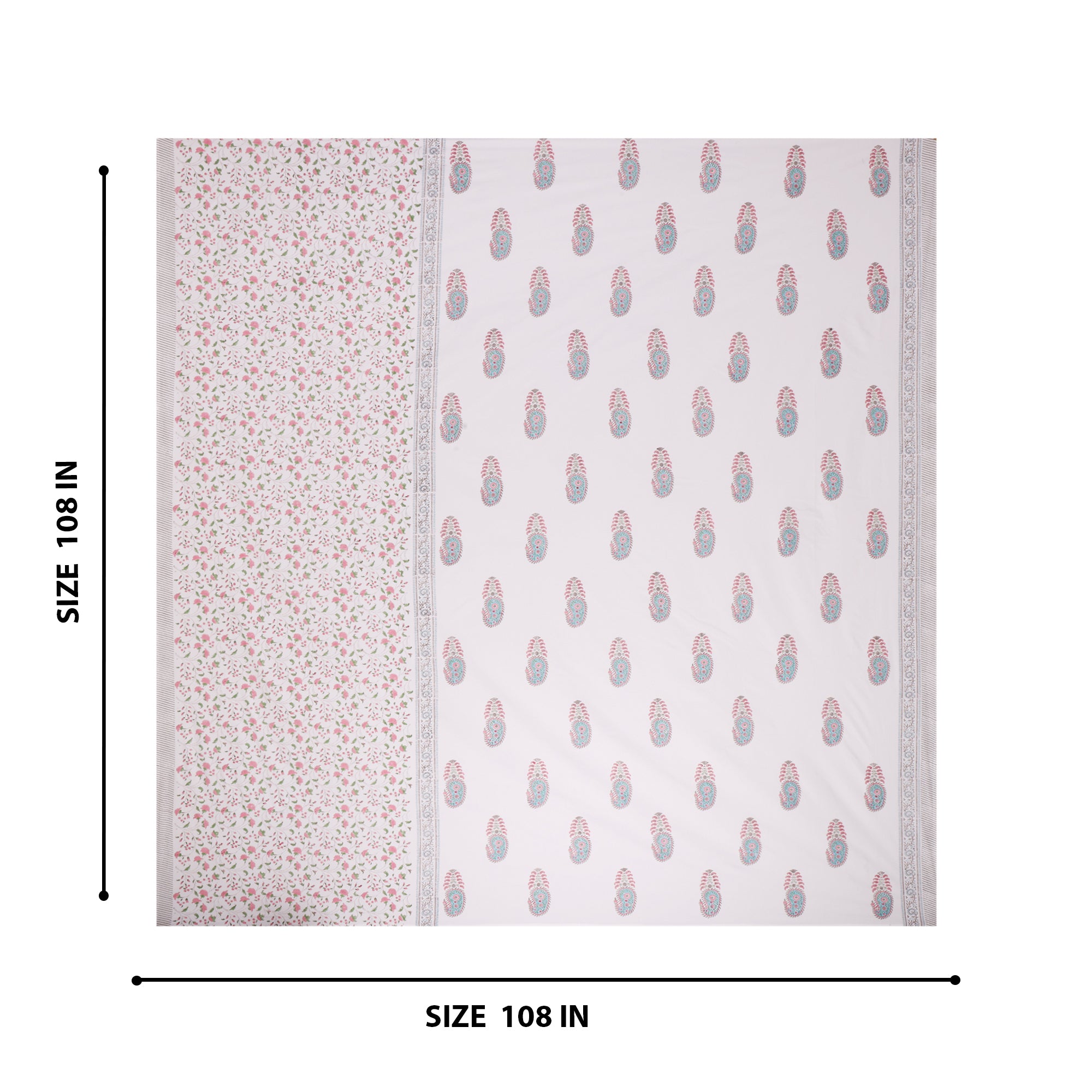 Elegant Garden Print Handblock Bedsheet
