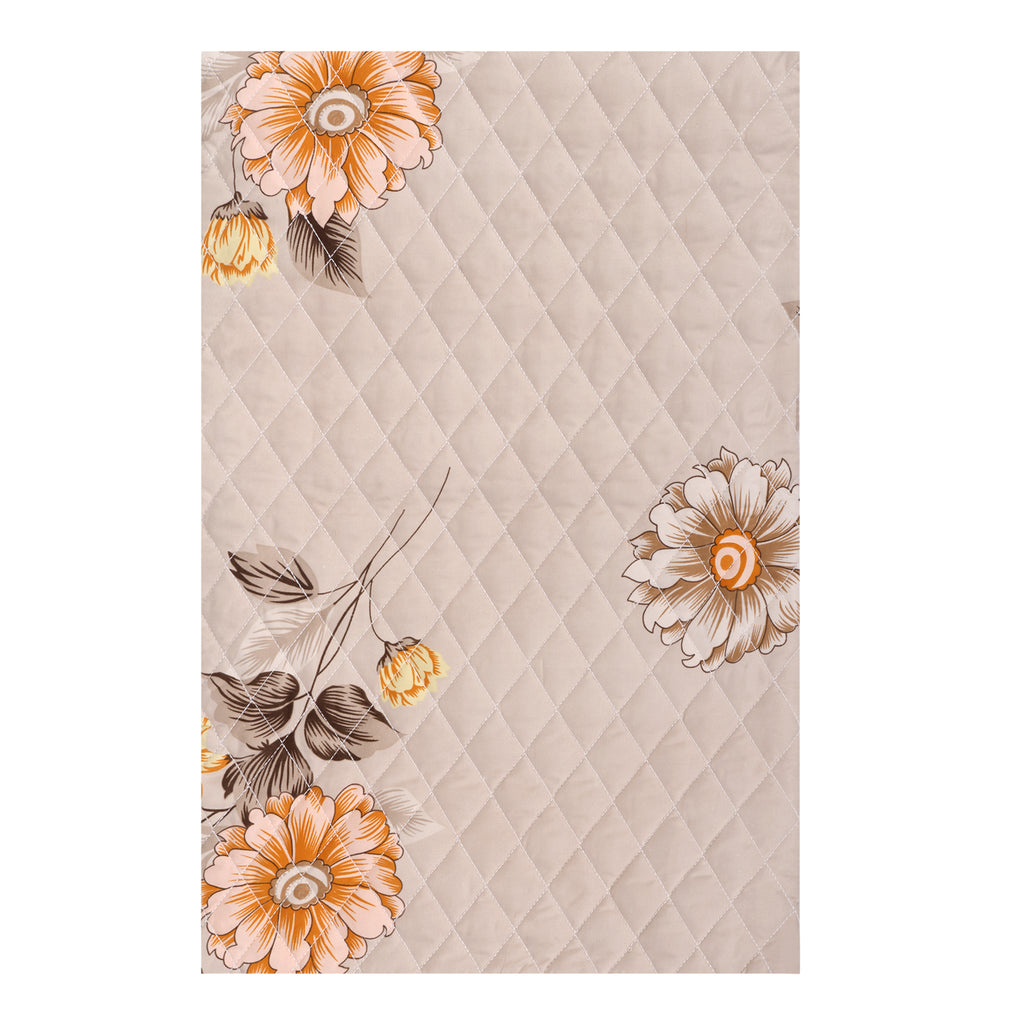 Beige Floral 5 Piece Bedding Set
