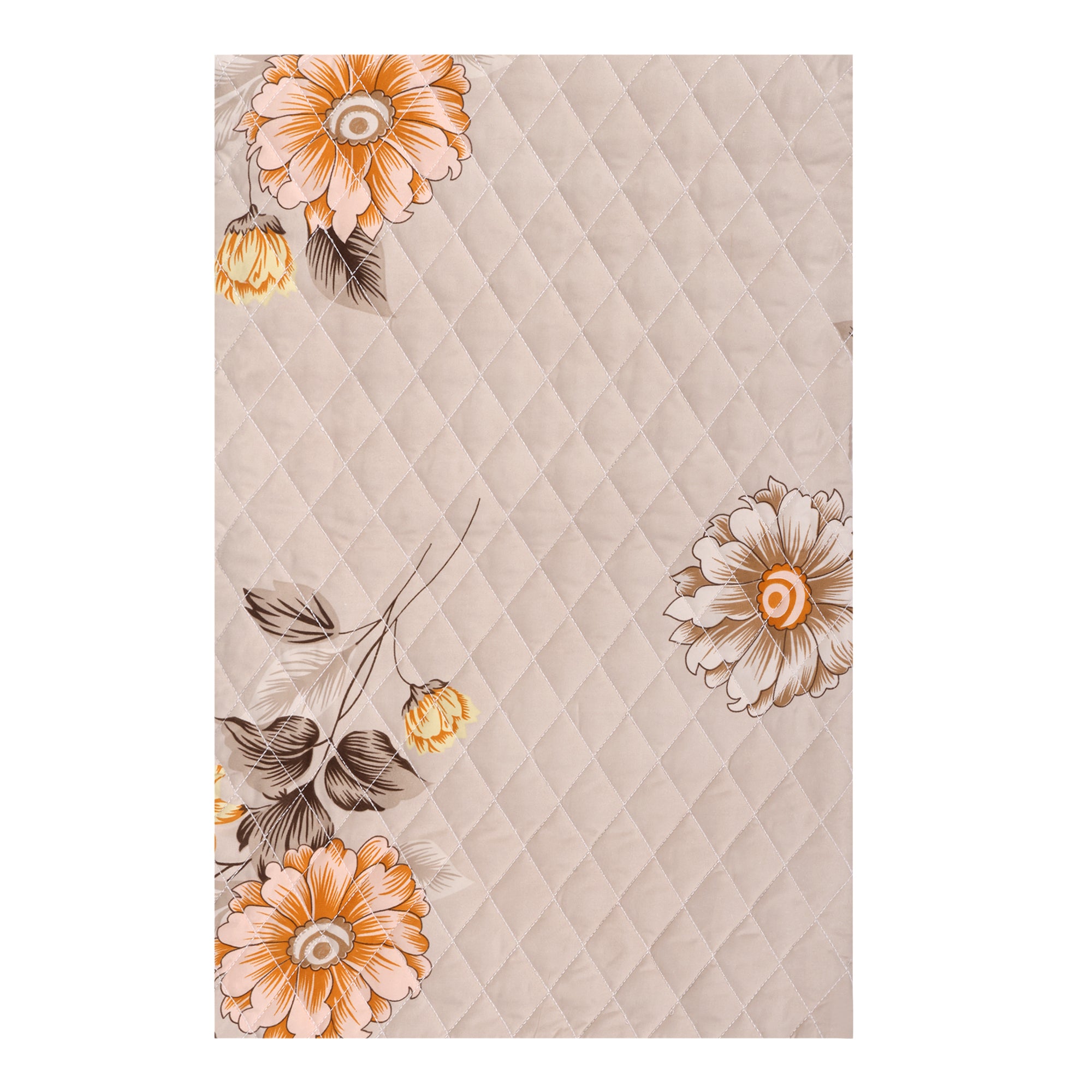 Beige Floral 5 Piece Bedding Set