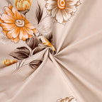 Beige Floral 5 Piece Bedding Set