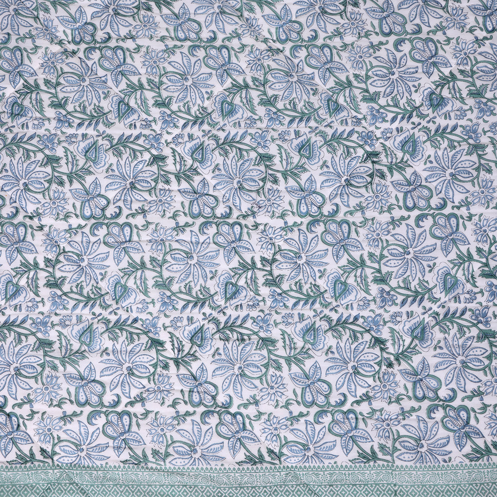 Vintage Leaf Bloom Pure Cotton Quilt