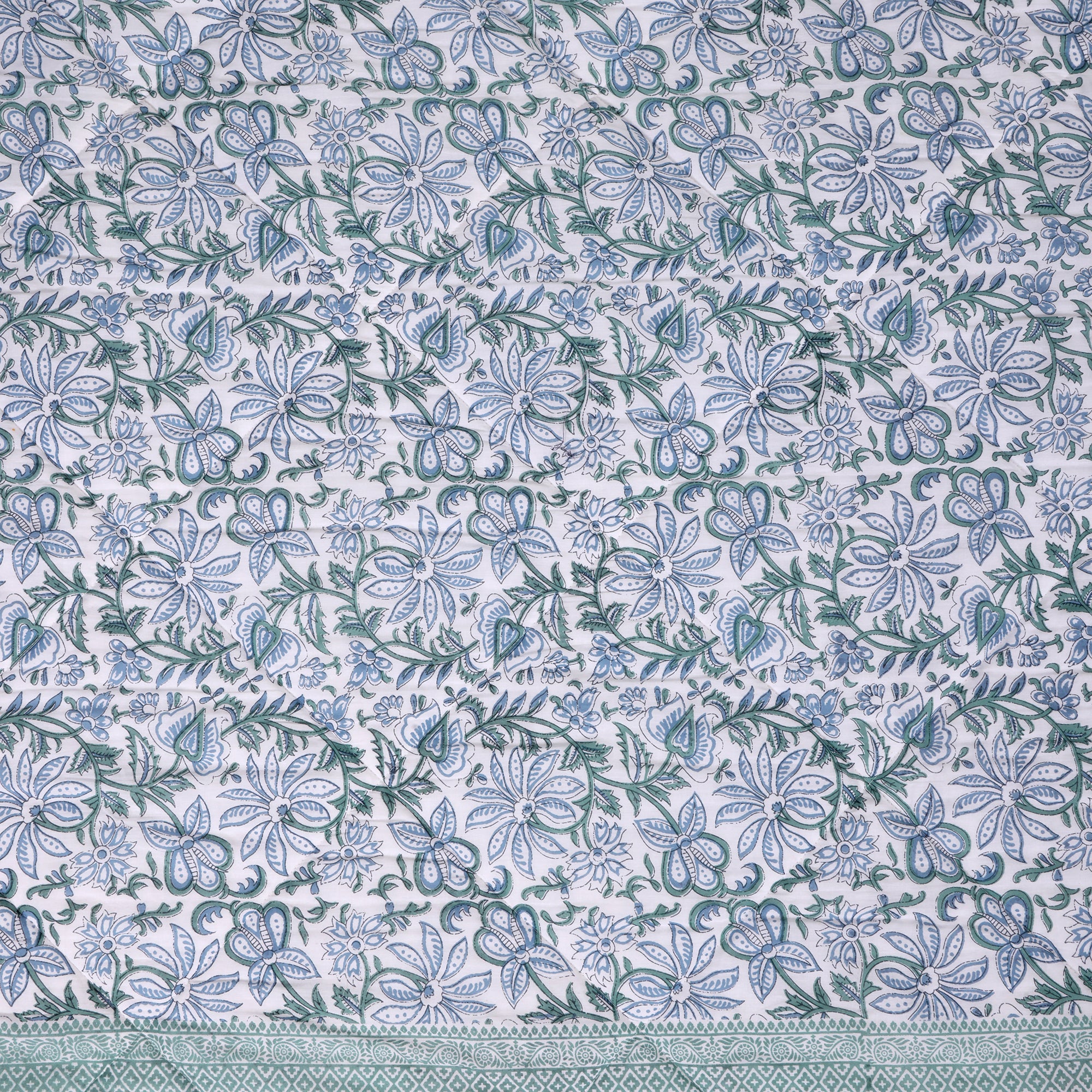 Vintage Leaf Bloom Pure Cotton Quilt