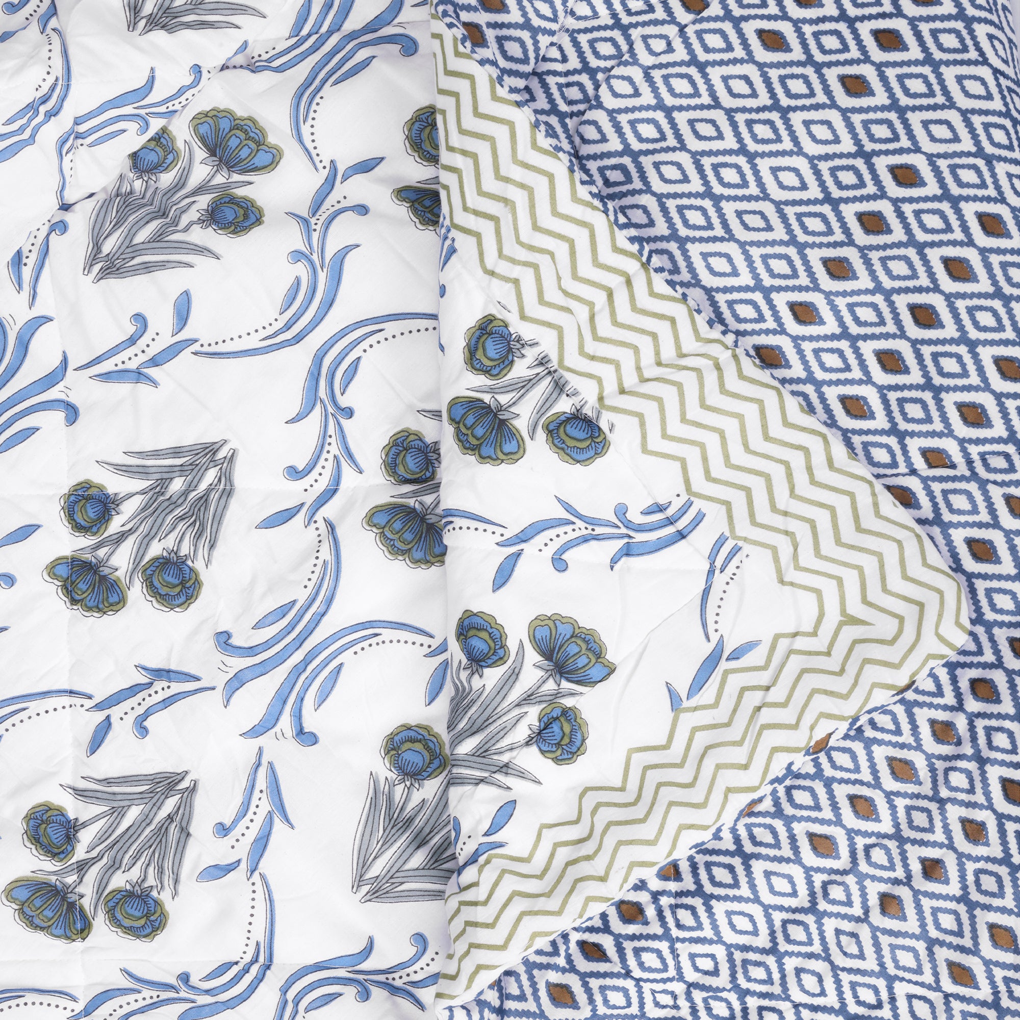 Blue Meadow Pure Cotton Quilt