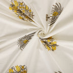 Yellow  Indigo & Petal Cotton Bedsheet