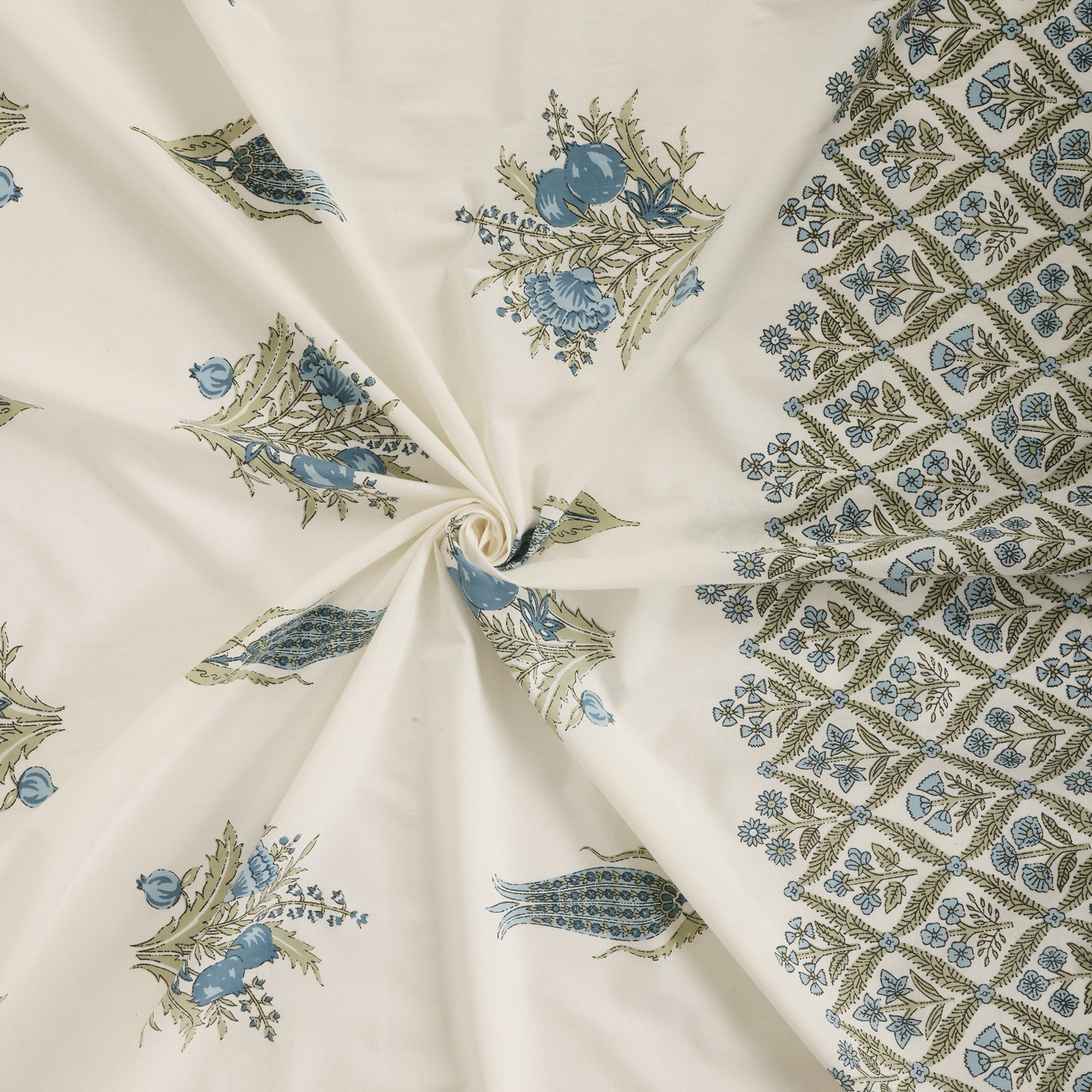 Blue Motif Print Bedsheet