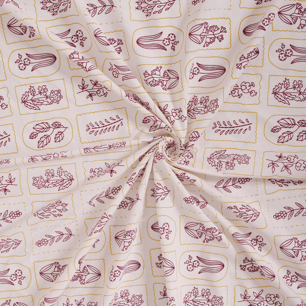 Maharani Maroon Pure Cotton Bedsheet
