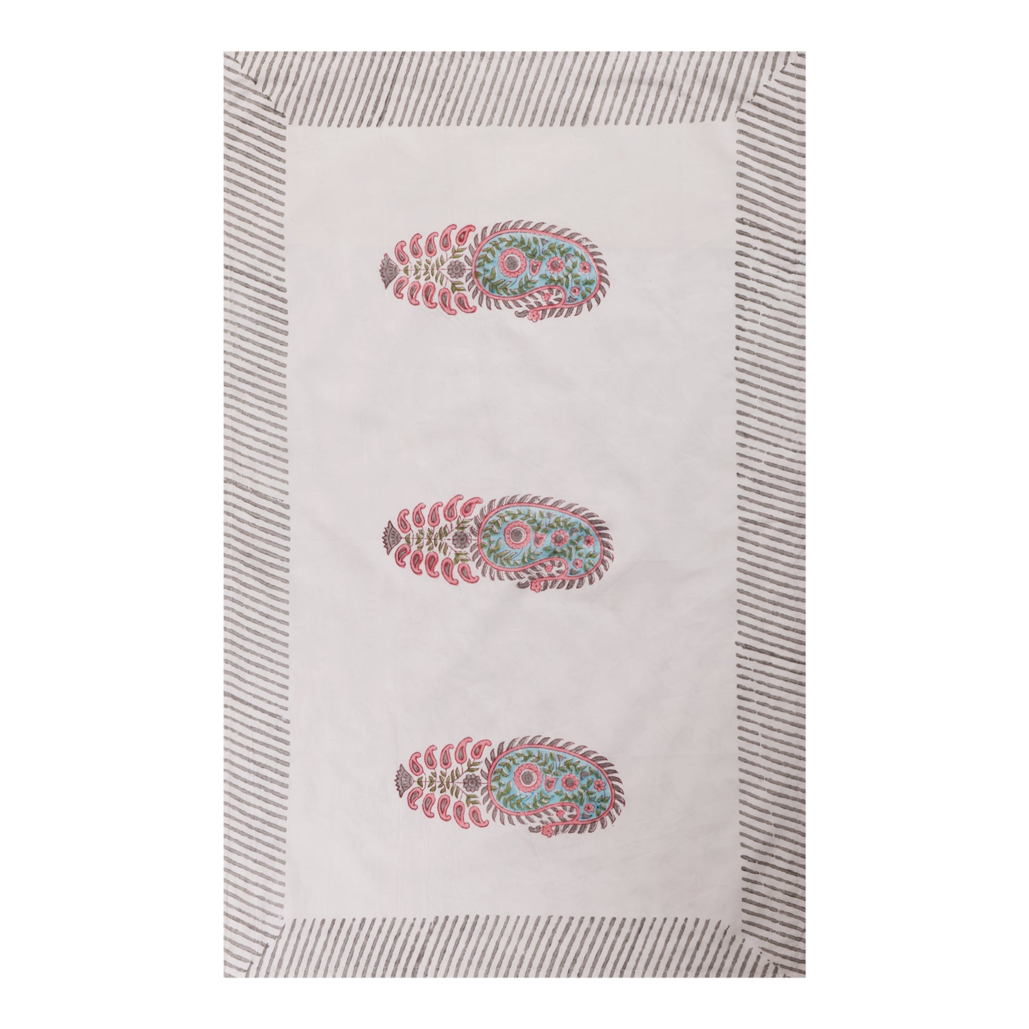 Elegant Garden Print Handblock Bedsheet