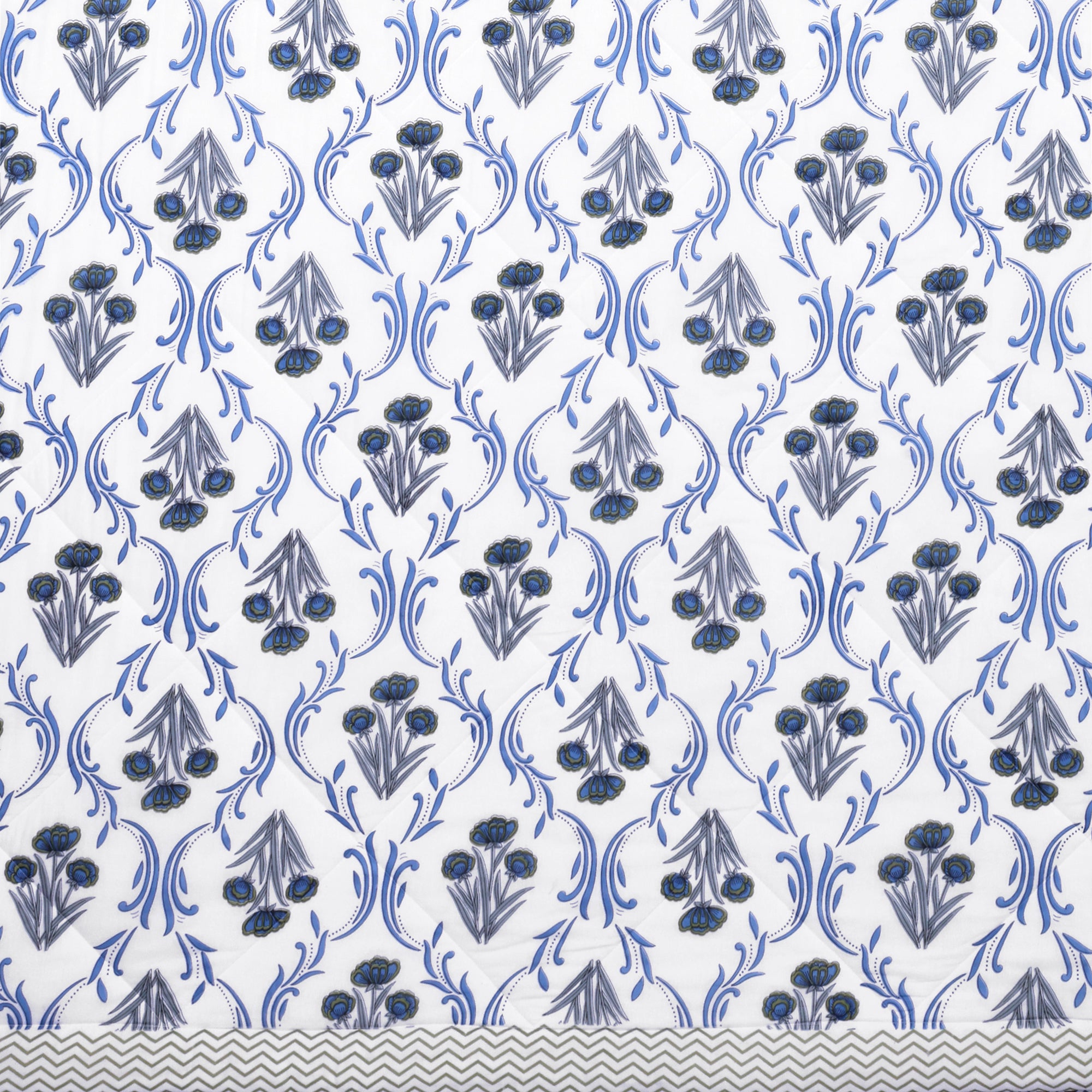 Blue Meadow Pure Cotton Quilt