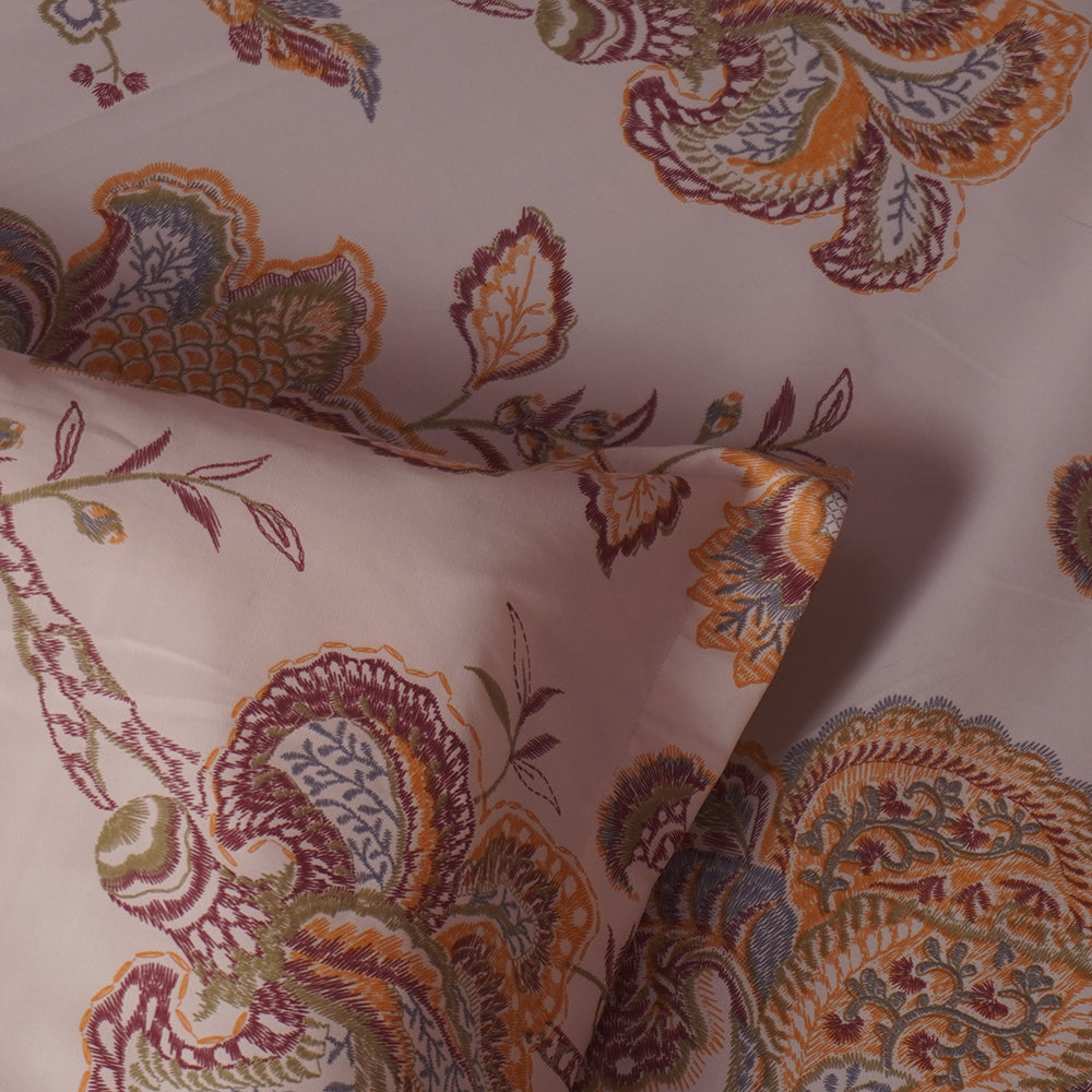 Heritage Bedsheet with Premium Cotton and Yarn Fabric - Floral Printed