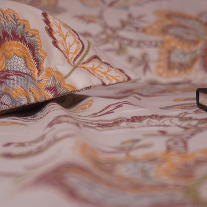 Heritage Bedsheet with Premium Cotton and Yarn Fabric - Floral Printed