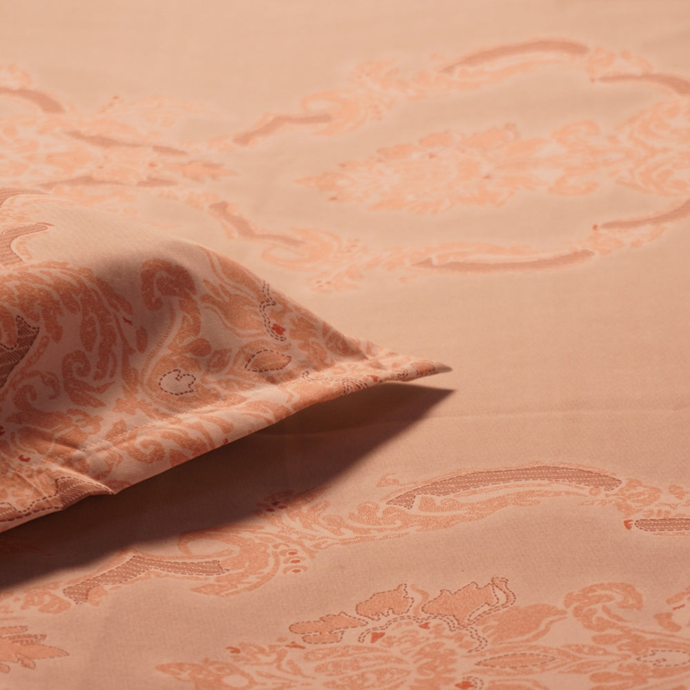 Heritage Bedsheet with Premium Cotton and Yarn Fabric – Damask Pattern