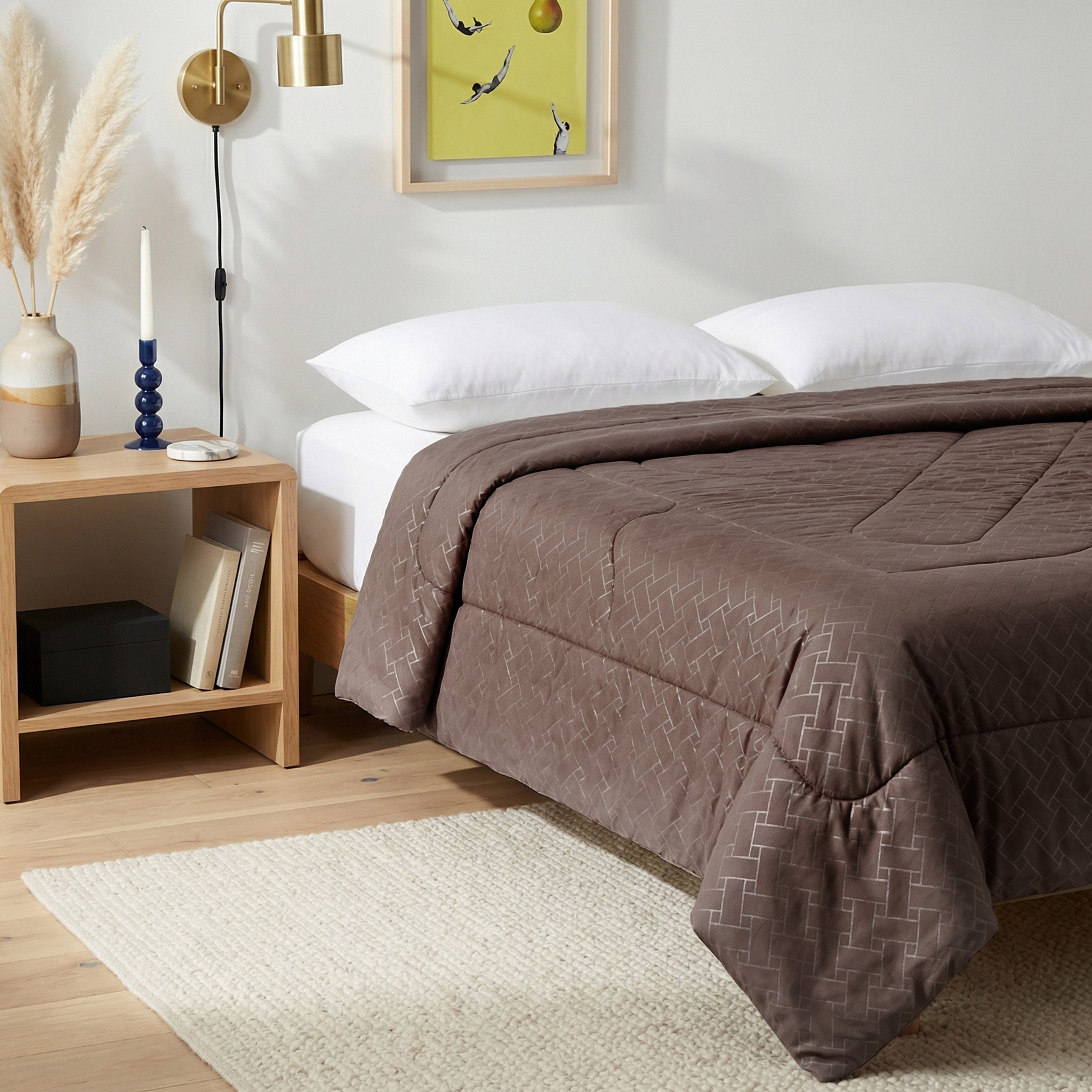 Solid AC Comforters - Brown