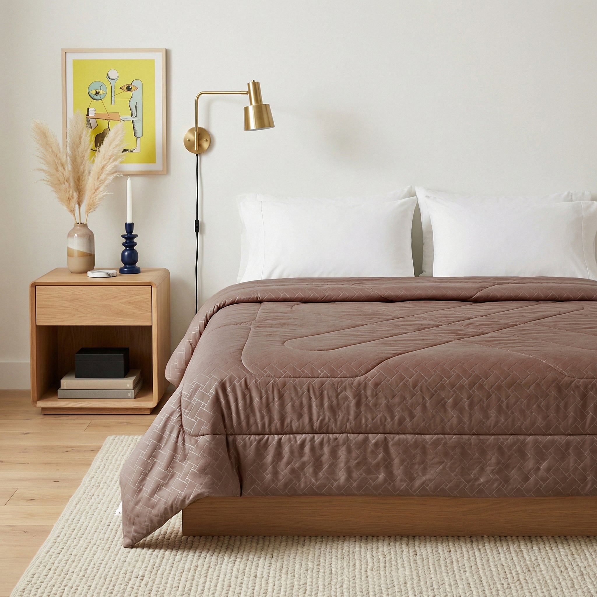 Solid AC Comforters - Brown