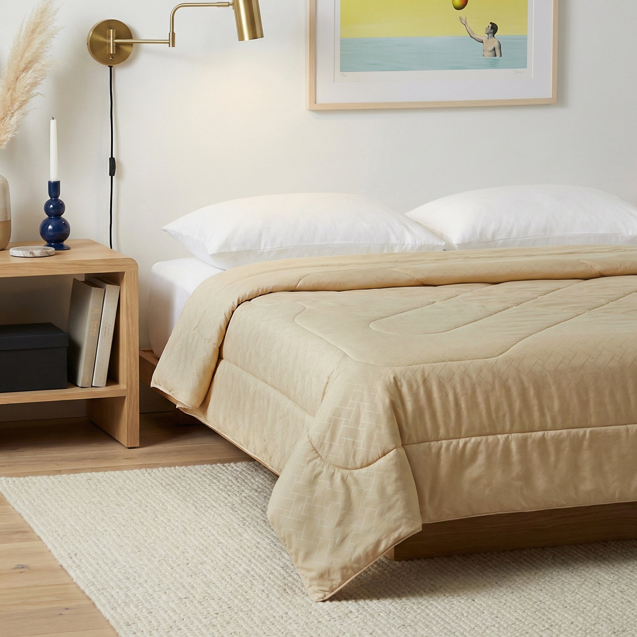Solid AC Comforters - Beige