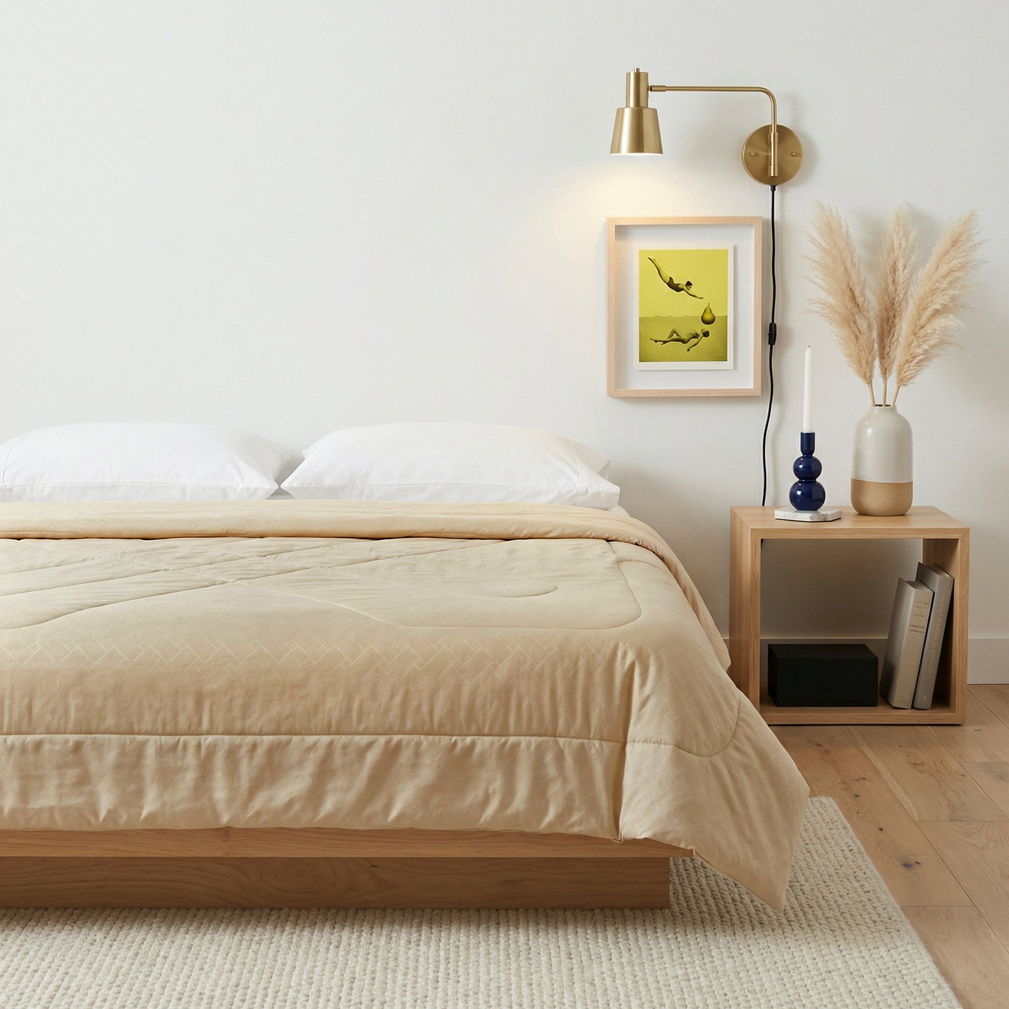Solid AC Comforters - Beige