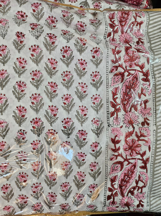 Pink Petal Harmony/ Gulabi Nazakat Pure Cotton Bedsheet