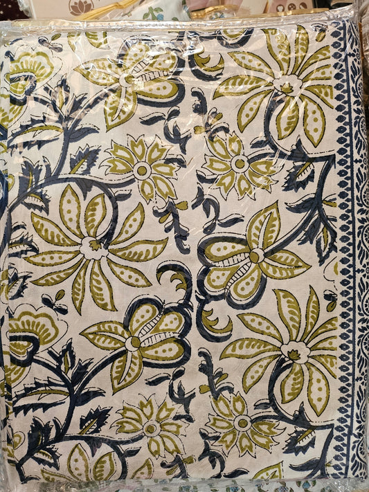 Olive Petal / Gulmohar Pure Cotton Bedsheet