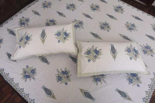 Blue Motif Print Bedsheet