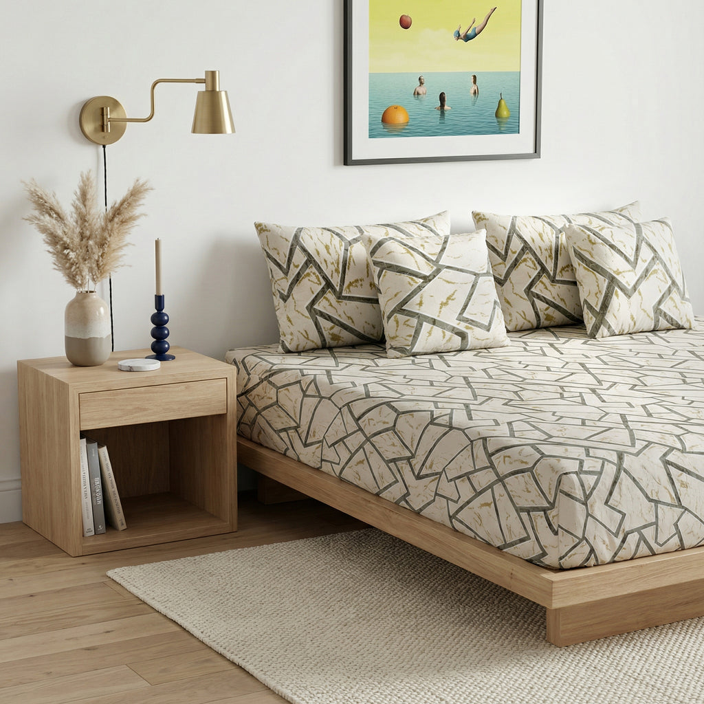 Pastel Geometry Elegant 5 Piece Bedding Set