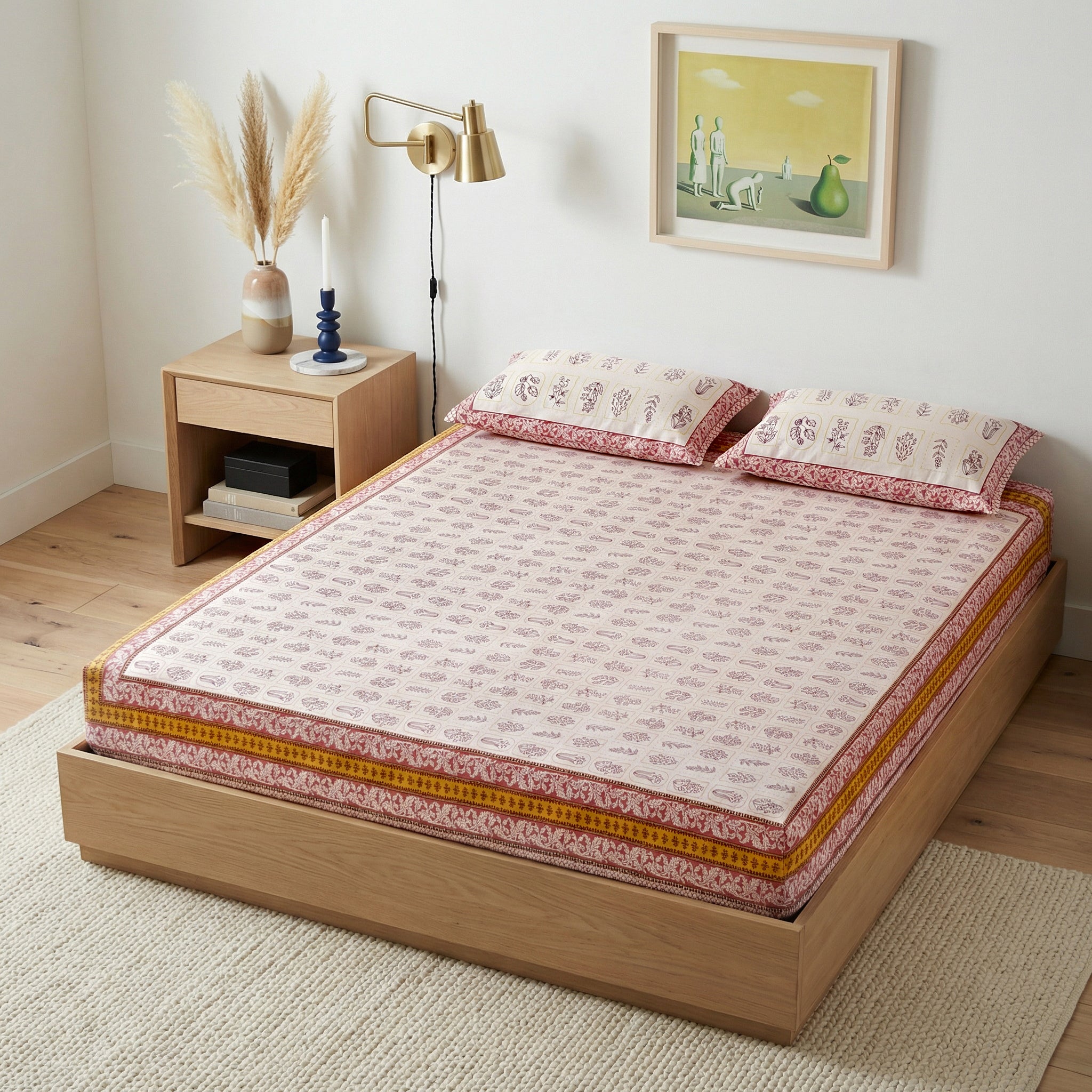 Maharani Maroon Pure Cotton Bedsheet Main image