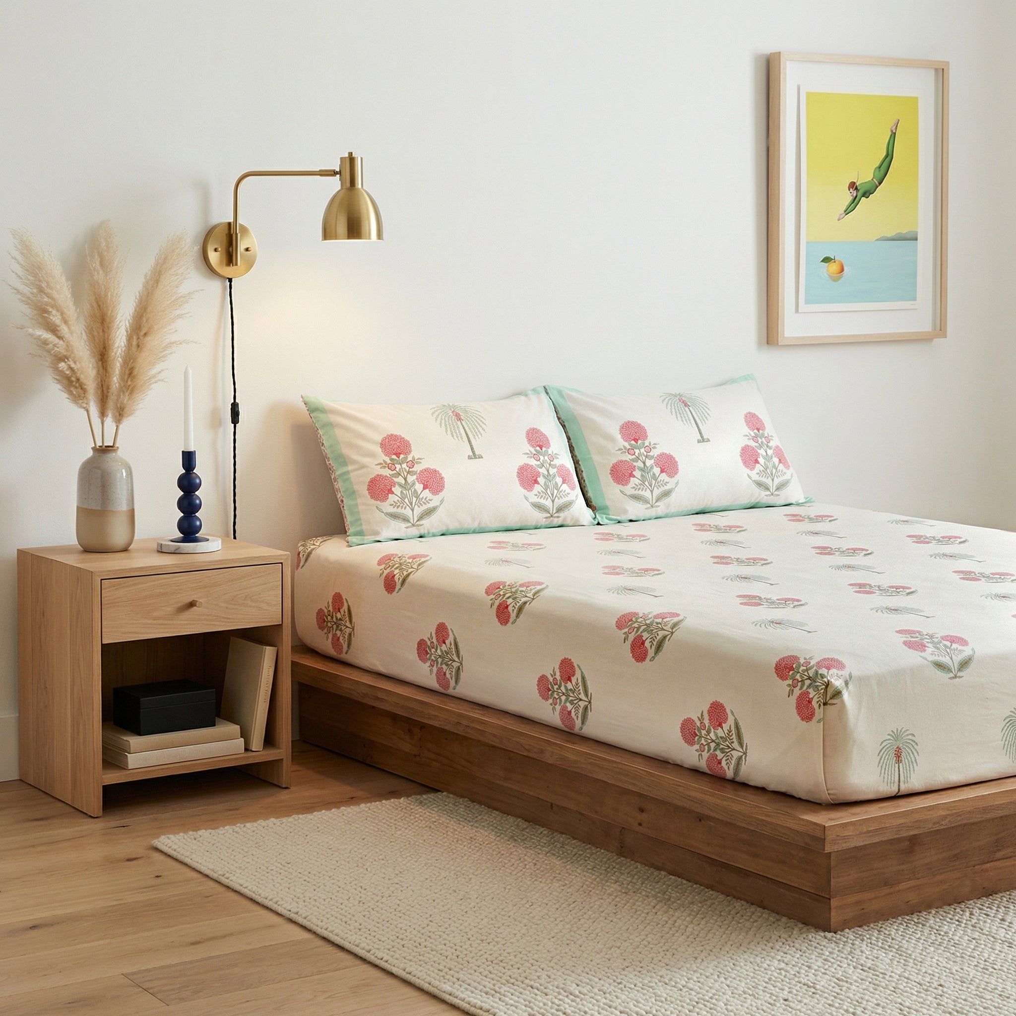 Palm & Petal Cotton Bedsheet