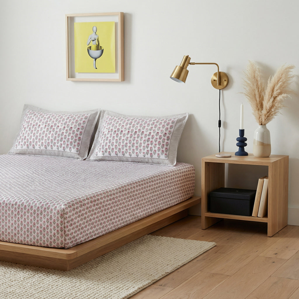 Gulabi Nazakat Pure Cotton Bedsheet