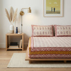 Maharani Maroon Pure Cotton Bedsheet