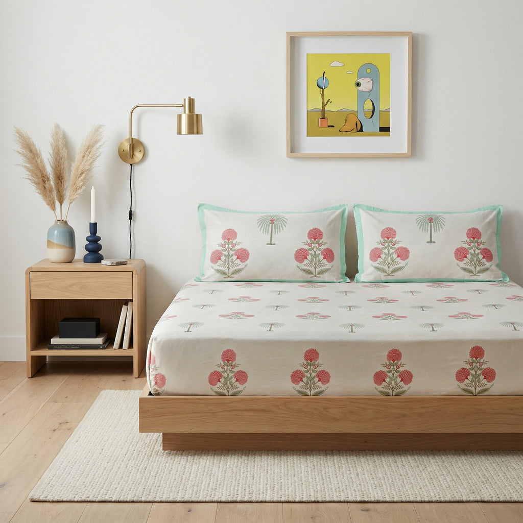 Palm & Petal Cotton Bedsheet