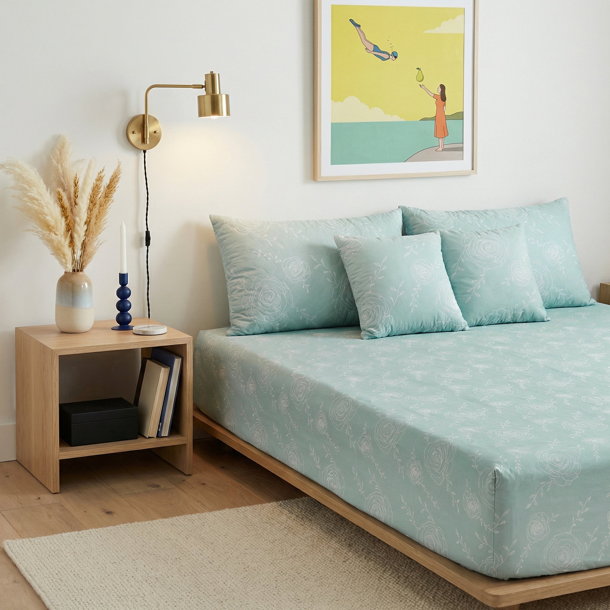 Pastel Blue 5 Piece Bedding Set Secondary image