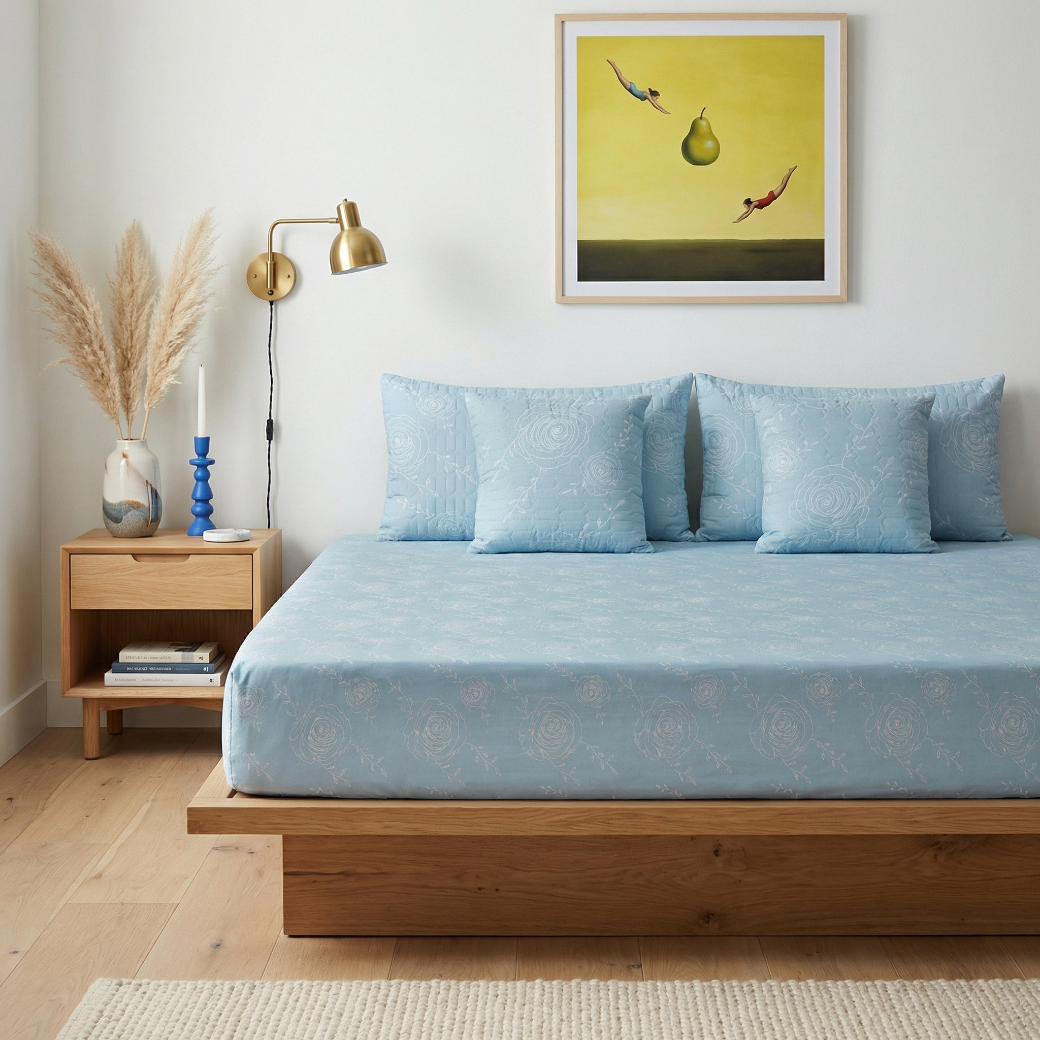 Pastel Prism Green 5 Piece Bedding Set