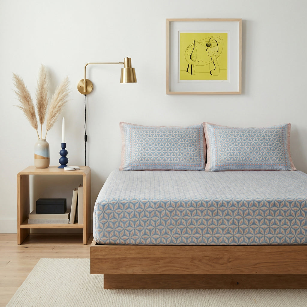 Blossom Geometry Cotton Bedsheet