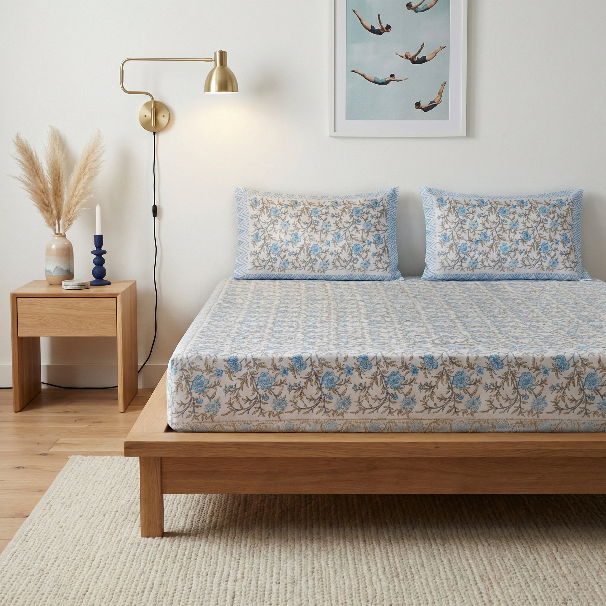 Golden Vine Cotton Bedsheet