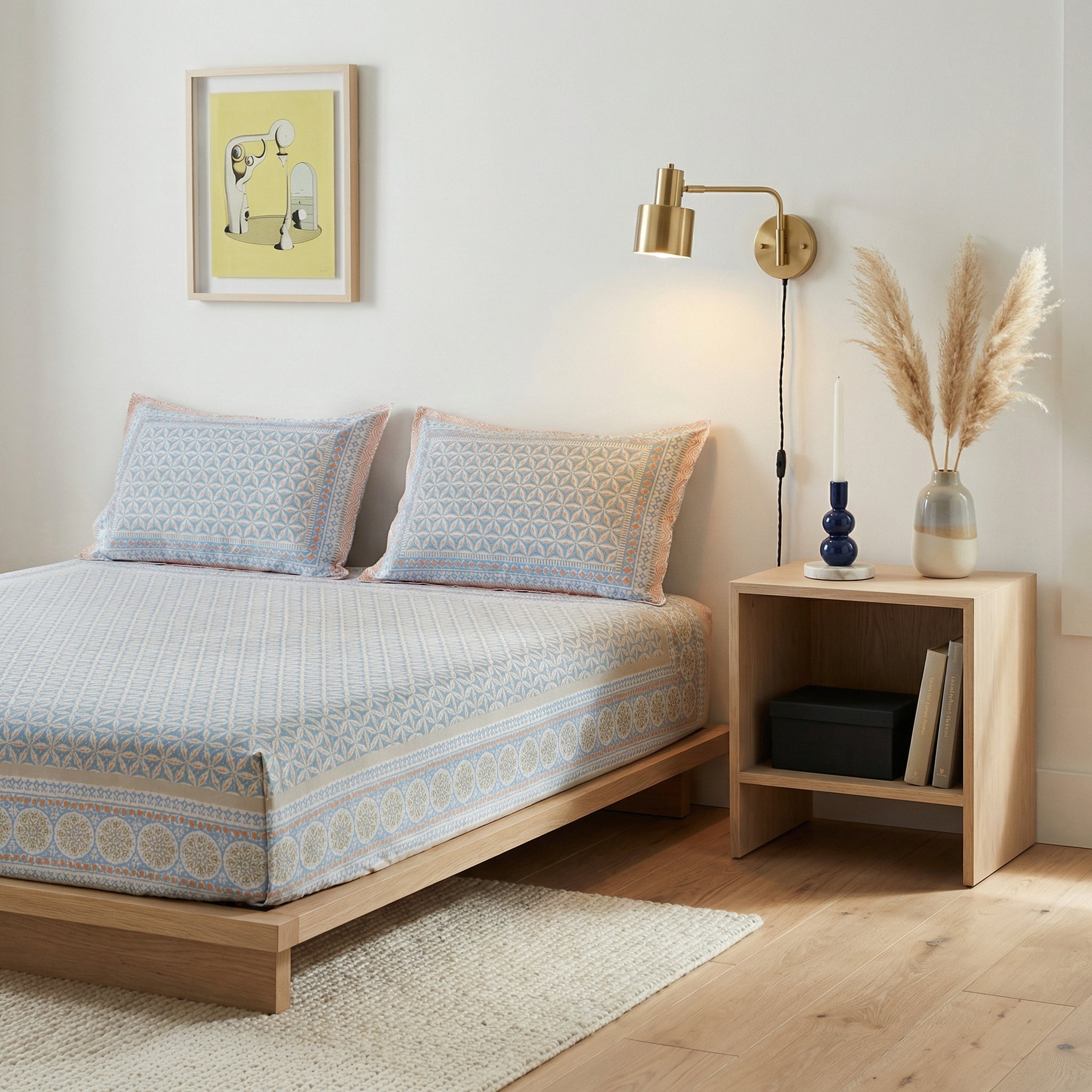 Blossom Geometry Cotton Bedsheet