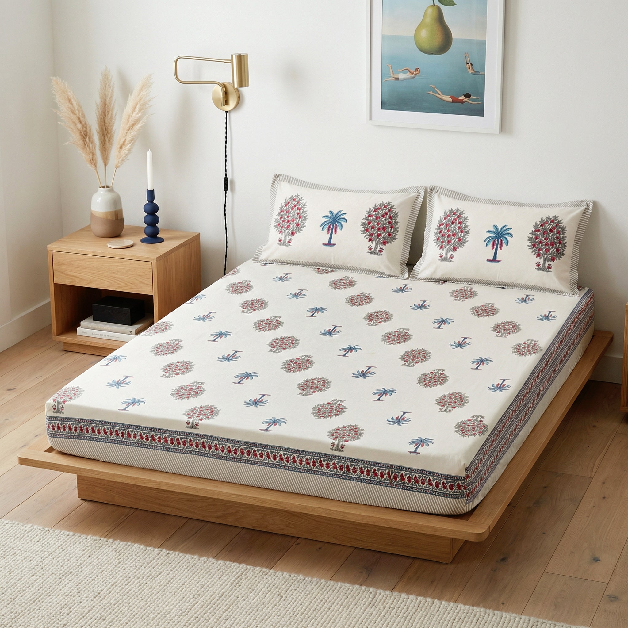 Palm Grove Linen Cotton Bedsheet Secondary image
