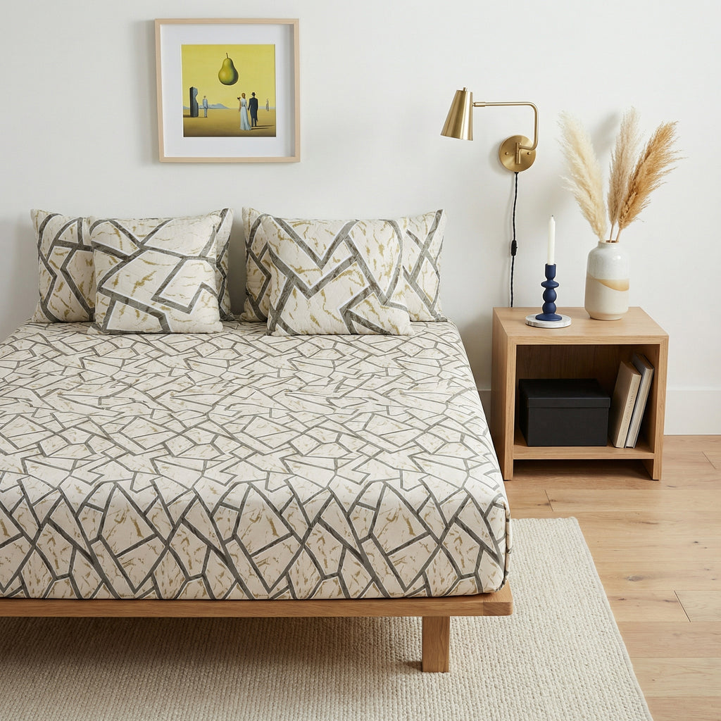 Pastel Geometry Elegant 5 Piece Bedding Set