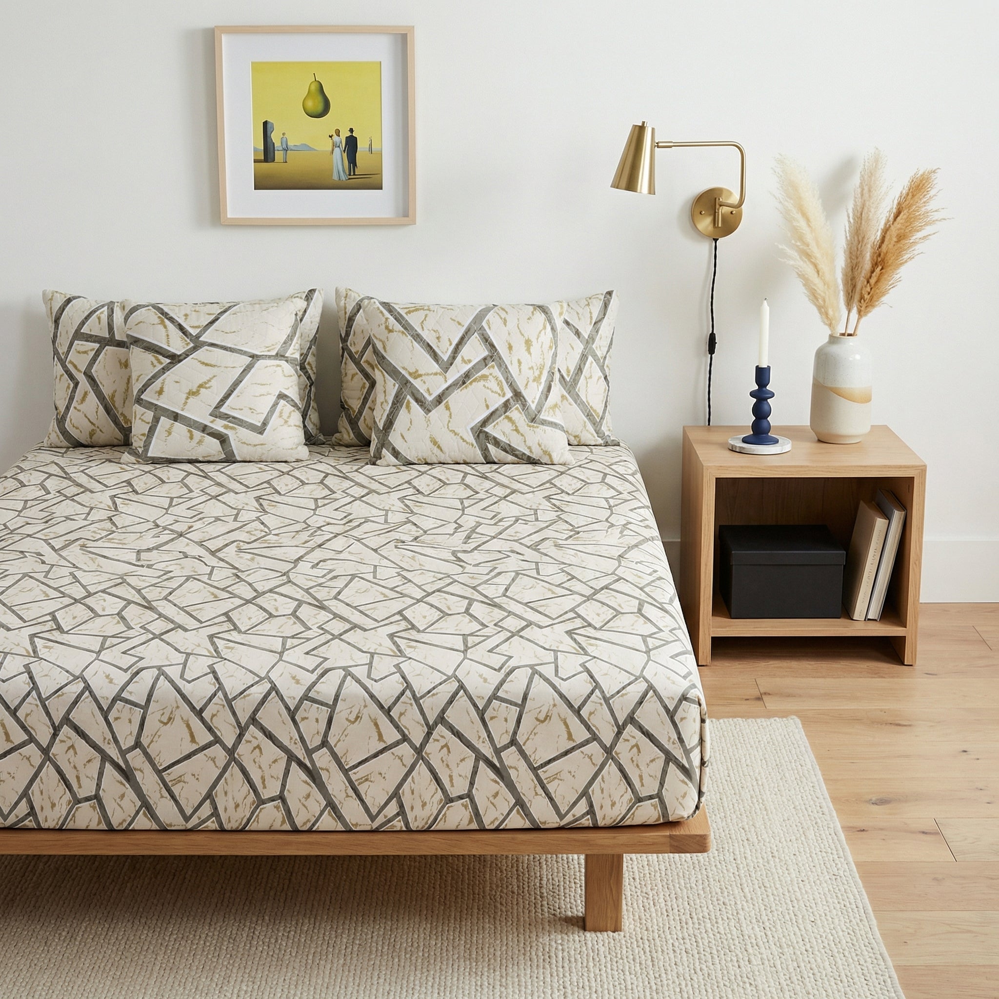 Pastel Geometry Elegant 5 Piece Bedding Set