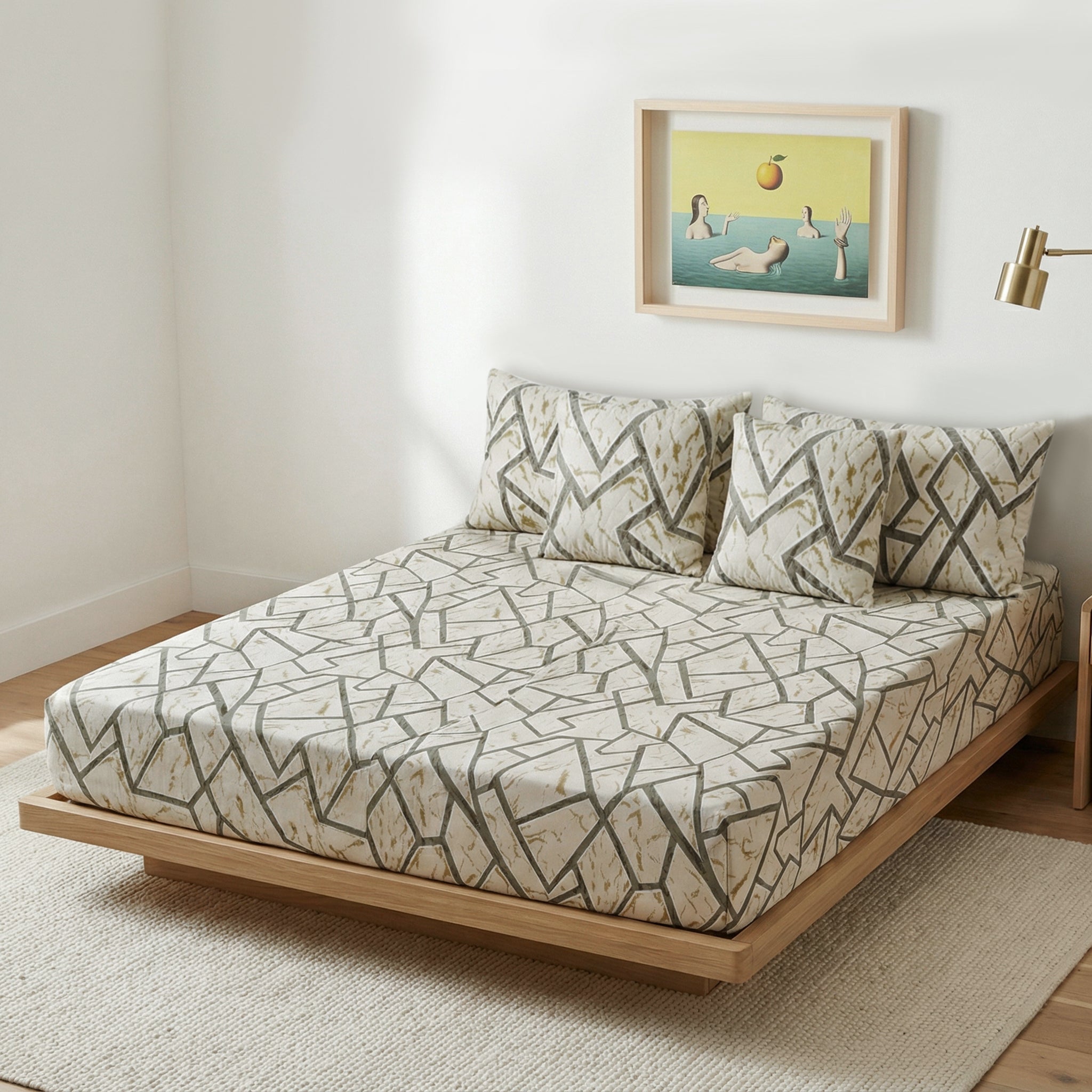 Pastel Geometry Elegant 5 Piece Bedding Set