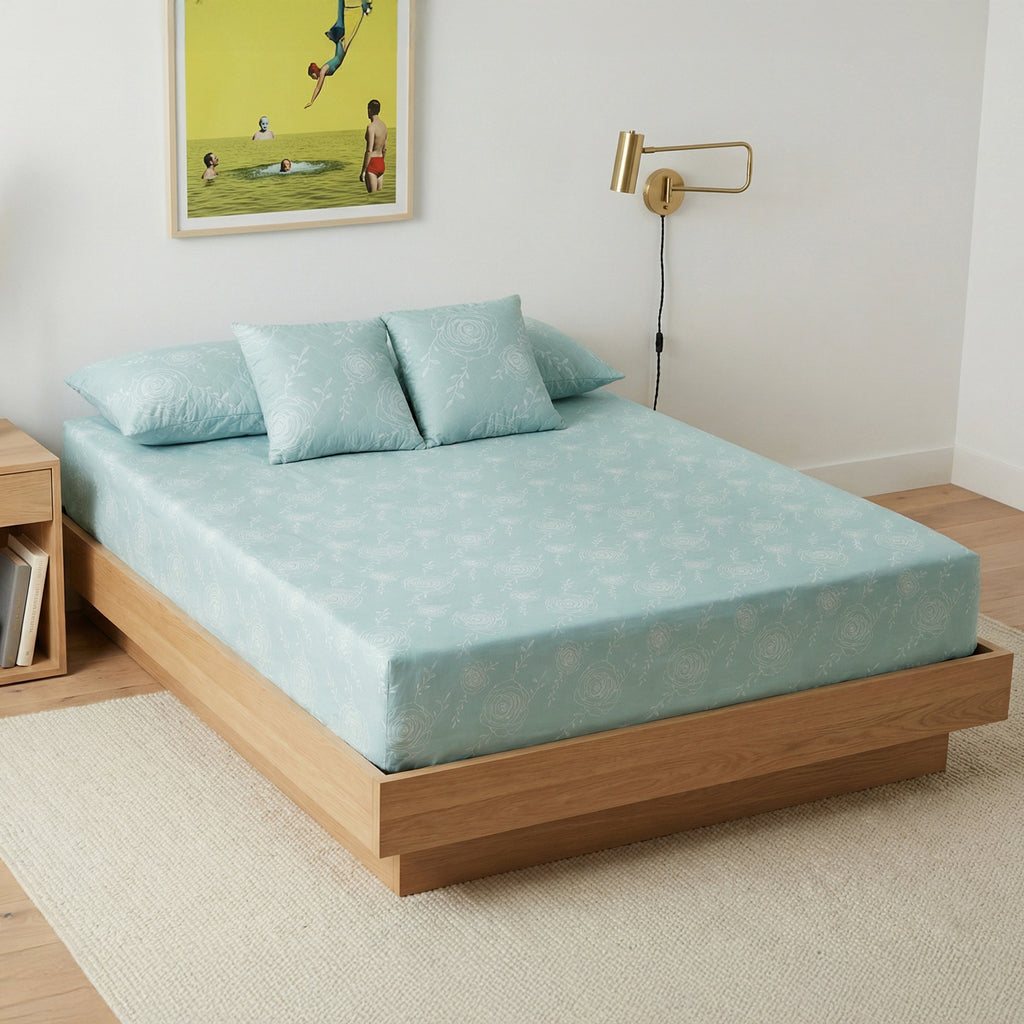 Pastel Blue 5 Piece Bedding Set