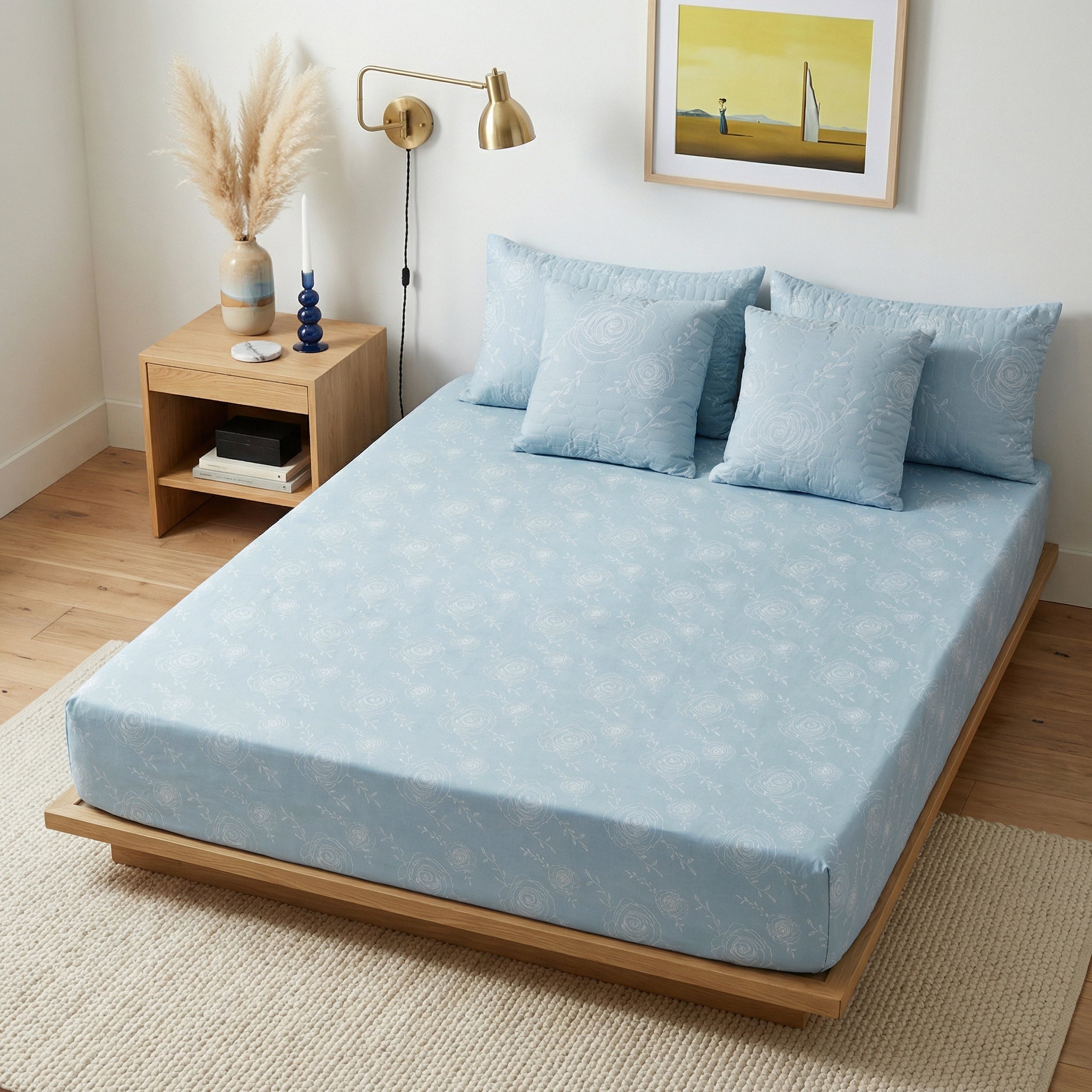 Pastel Prism Green 5 Piece Bedding Set