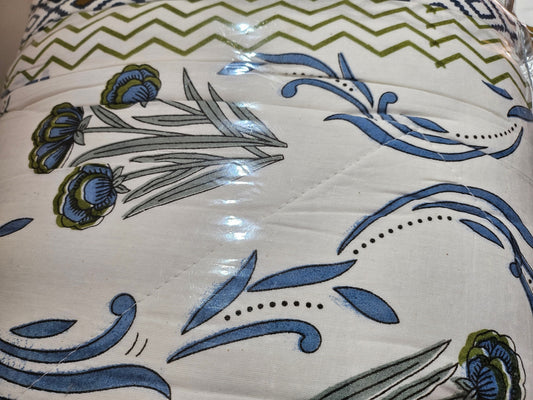 Blue Meadow Pure Cotton Quilt